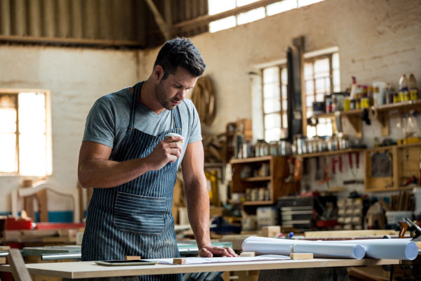 plan de travail d'un artisan